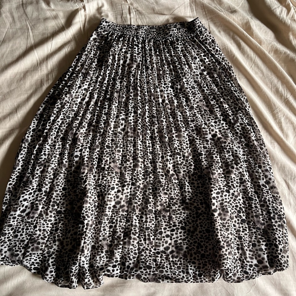 a new day Black and White Animal Print Maxi Skirt